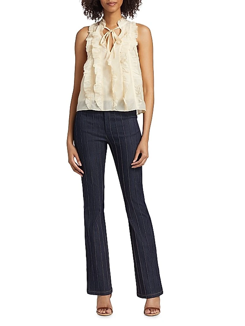 Dallin Ruffled Cotton-Silk Top