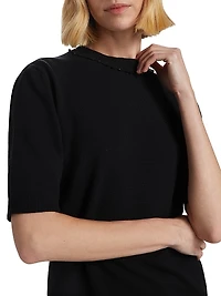 Wool-Blend Short-Sleeve Sweater