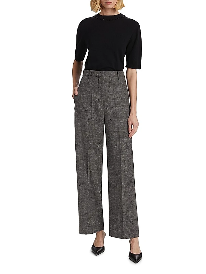 Malfile Wool-Blend Wide-Leg Trousers