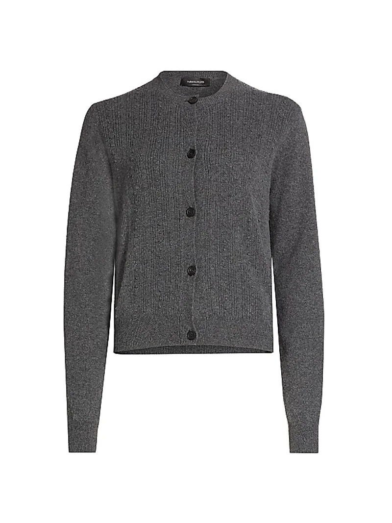 Wool-Blend Bubble Stitch Slim-Fit Cardigan