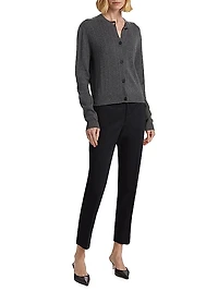 Wool-Blend Bubble Stitch Slim-Fit Cardigan