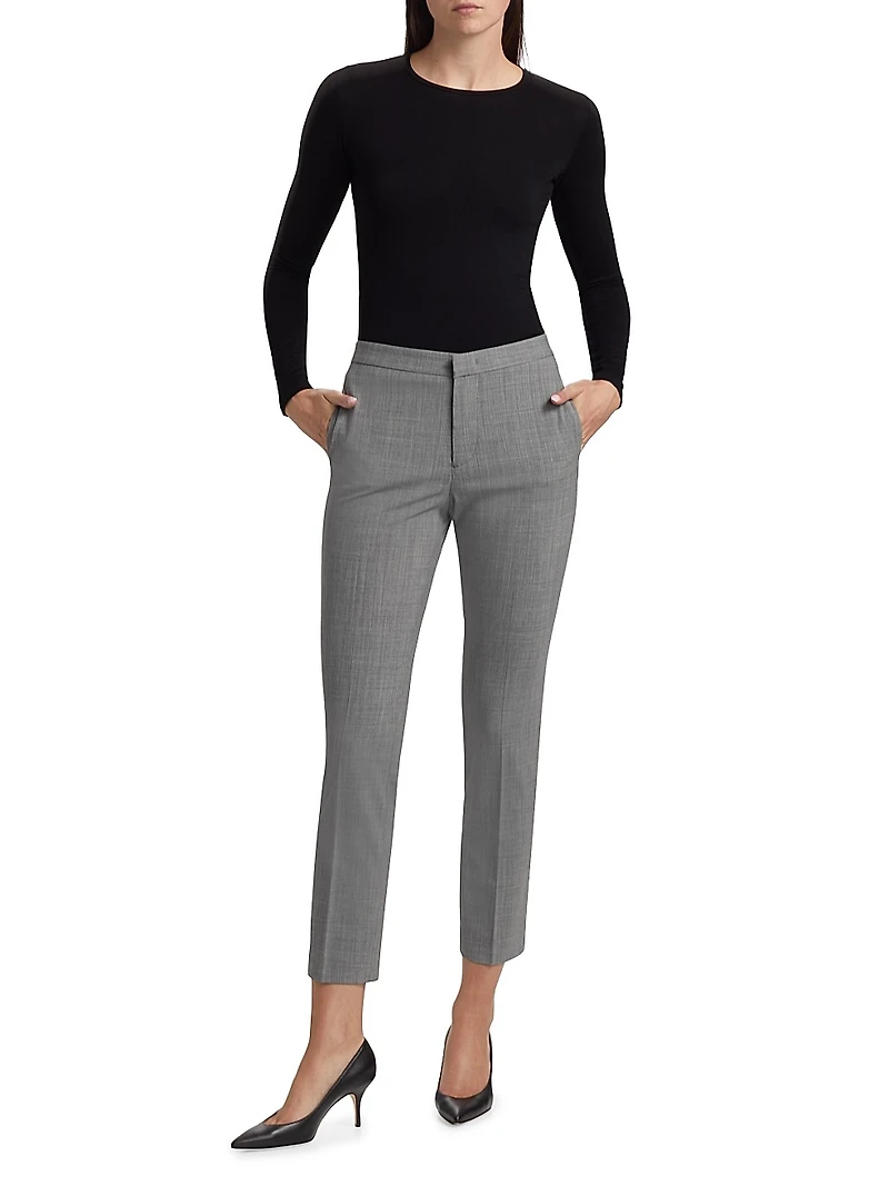 Bi-Stretch Wool-Blend Regular-Fit Trousers