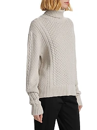 Wool-Blend Fisherman Turtleneck Sweater