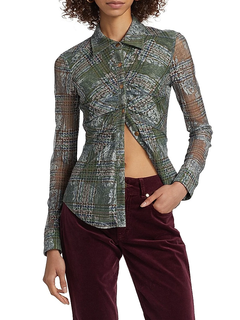 Hamilton Floral Plaid Blouse
