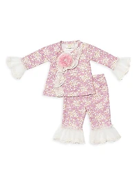 Baby Girl's 2-Piece Garden Print Criss Cross Set