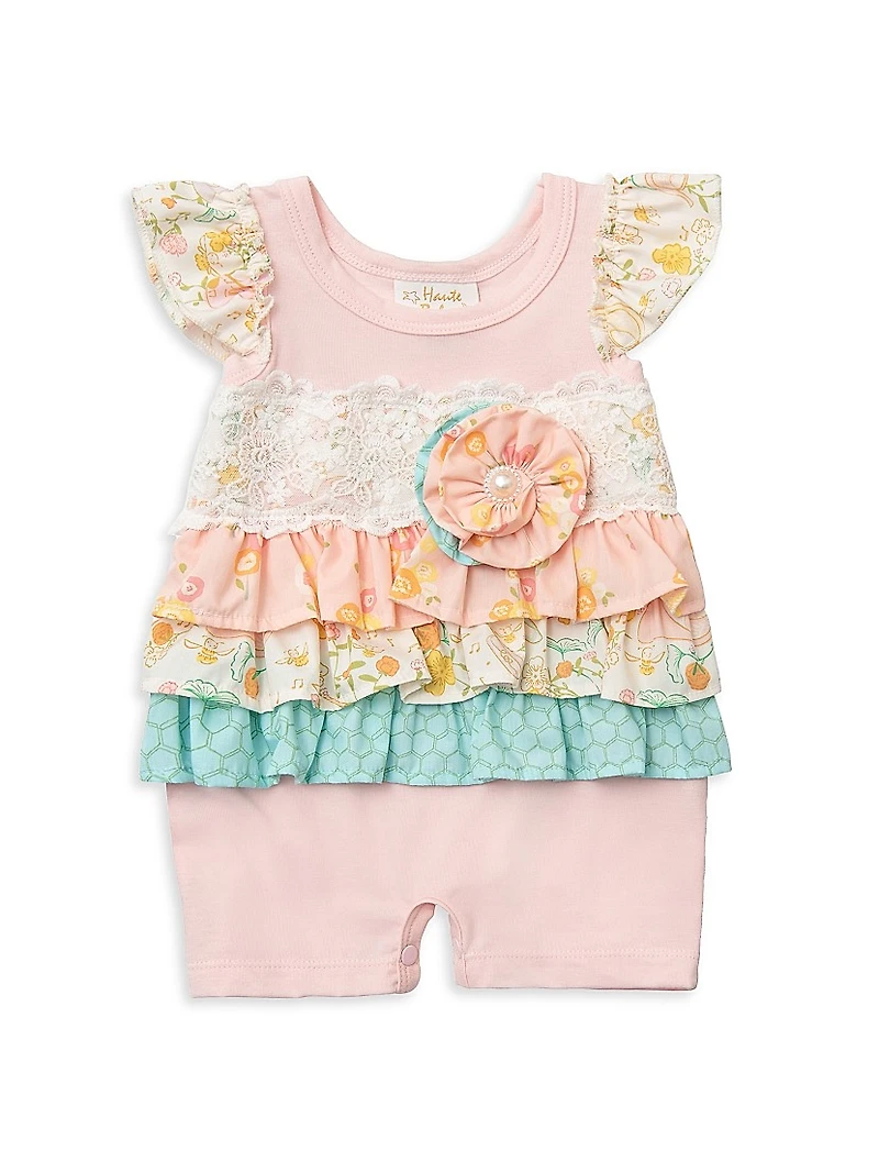 Baby Girl's Sweet Treat Stretch-Cotton Romper
