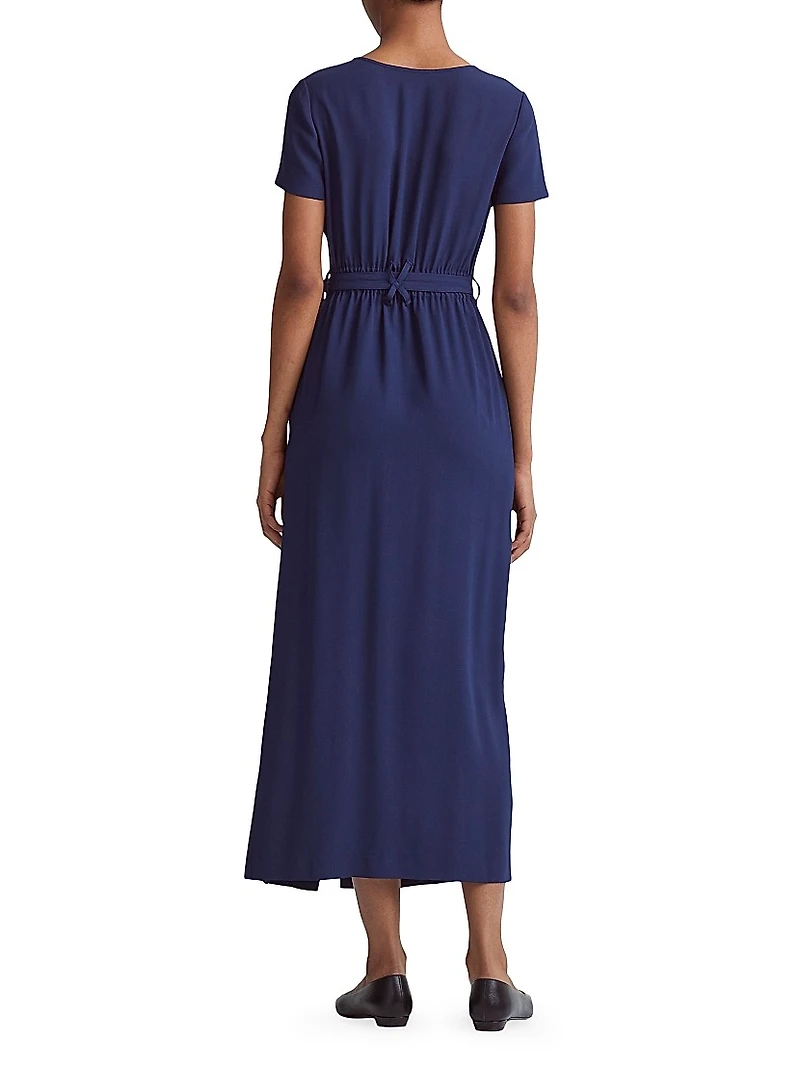 Rosa Side-Button Belted Maxi Dress
