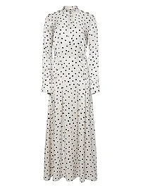 Felicia Polka-Dot Silk Maxi Dress