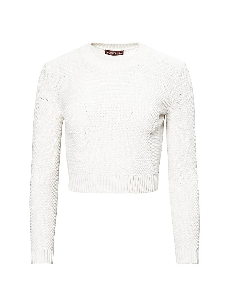 Pogo Cotton-Blend Crop Sweater