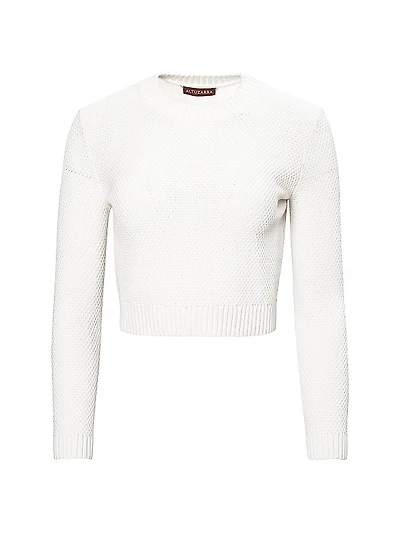 Pogo Cotton-Blend Crop Sweater