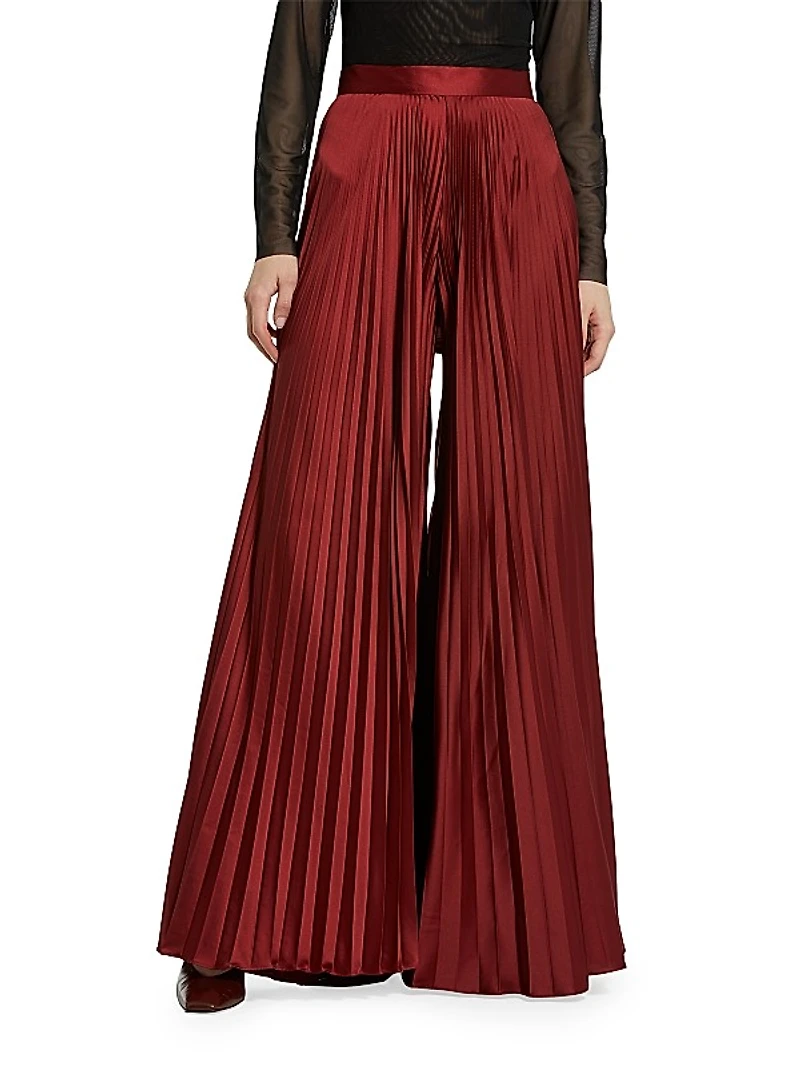 Pleated Wide-Leg Pants