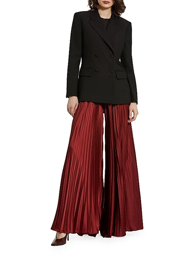 Pleated Wide-Leg Pants