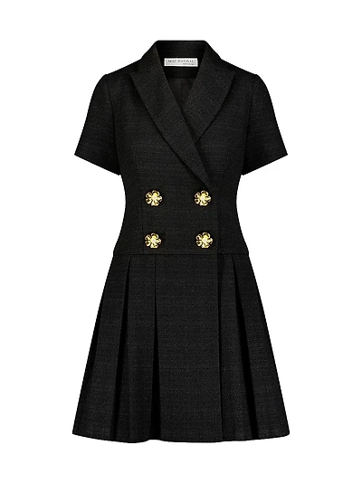 Tweed Short-Sleeve Blazer Minidress