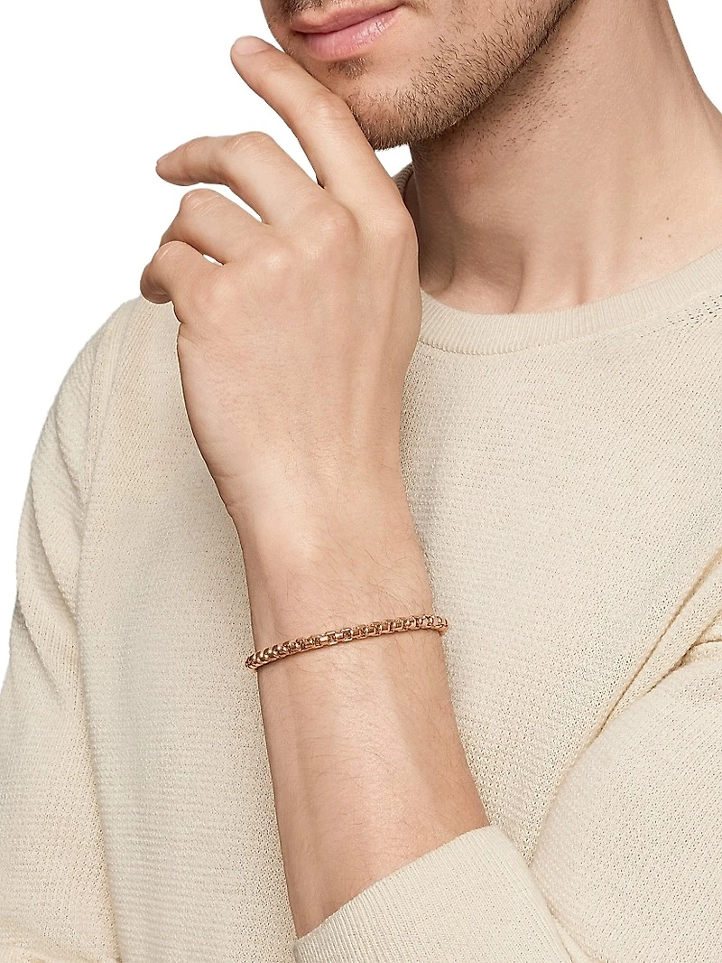 Box Chain Bracelet 18K Rose Gold, 5MM