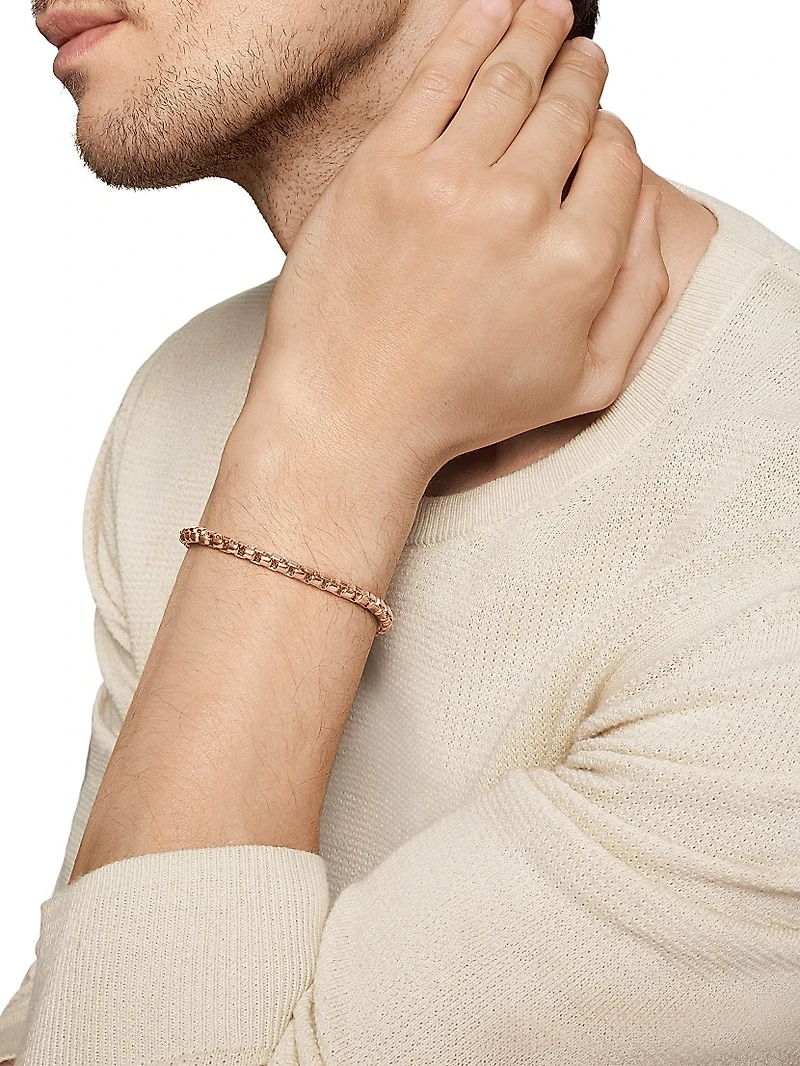 Box Chain Bracelet 18K Rose Gold, 5MM