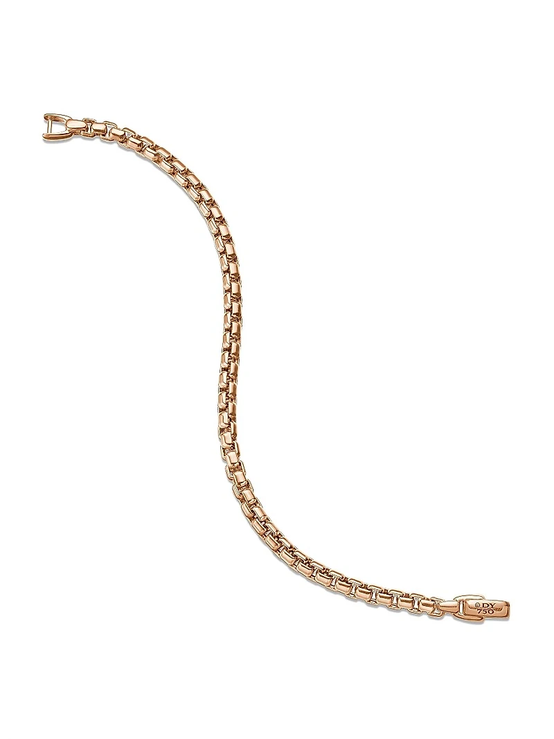 Box Chain Bracelet 18K Rose Gold, 5MM
