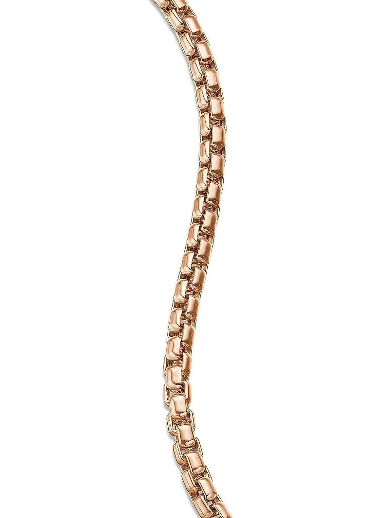 Box Chain Bracelet 18K Rose Gold, 5MM