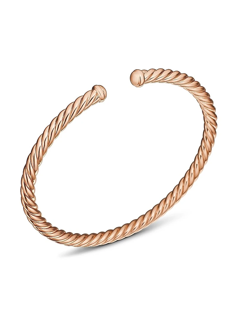 Modern Cablespira Bracelet 18K Rose Gold, 4MM