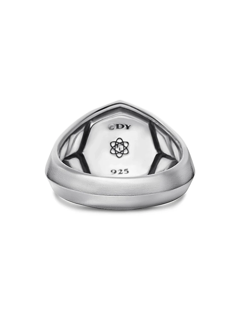 Faceted Signet Ring Sterling Silver