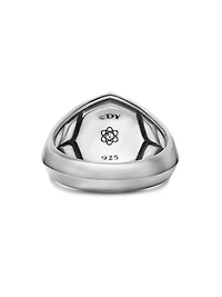 Faceted Signet Ring Sterling Silver