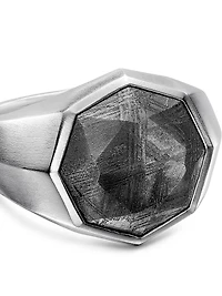 Faceted Signet Ring Sterling Silver