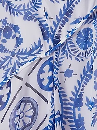 Tiller Printed Asymmetric Midi-Dress