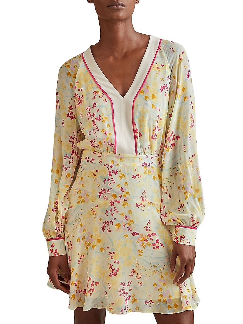 Molly Floral Puff-Sleeve Minidress