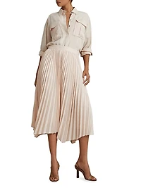 Azalea Pleated Midi-Skirt