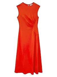 Stacey Gathered-Side Midi-Dress