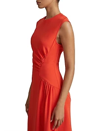 Stacey Gathered-Side Midi-Dress