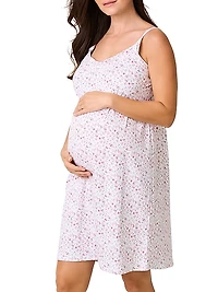 Pima Cotton Dorset Floral Maternity Nightgown