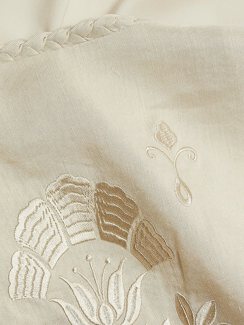 Clairo Linen-Blend Embroidered Vest