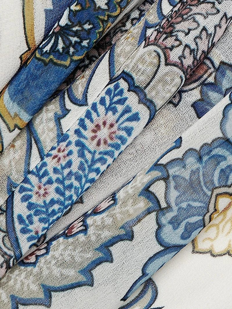 Allison Anthos Print Chiffon Midi-Dress