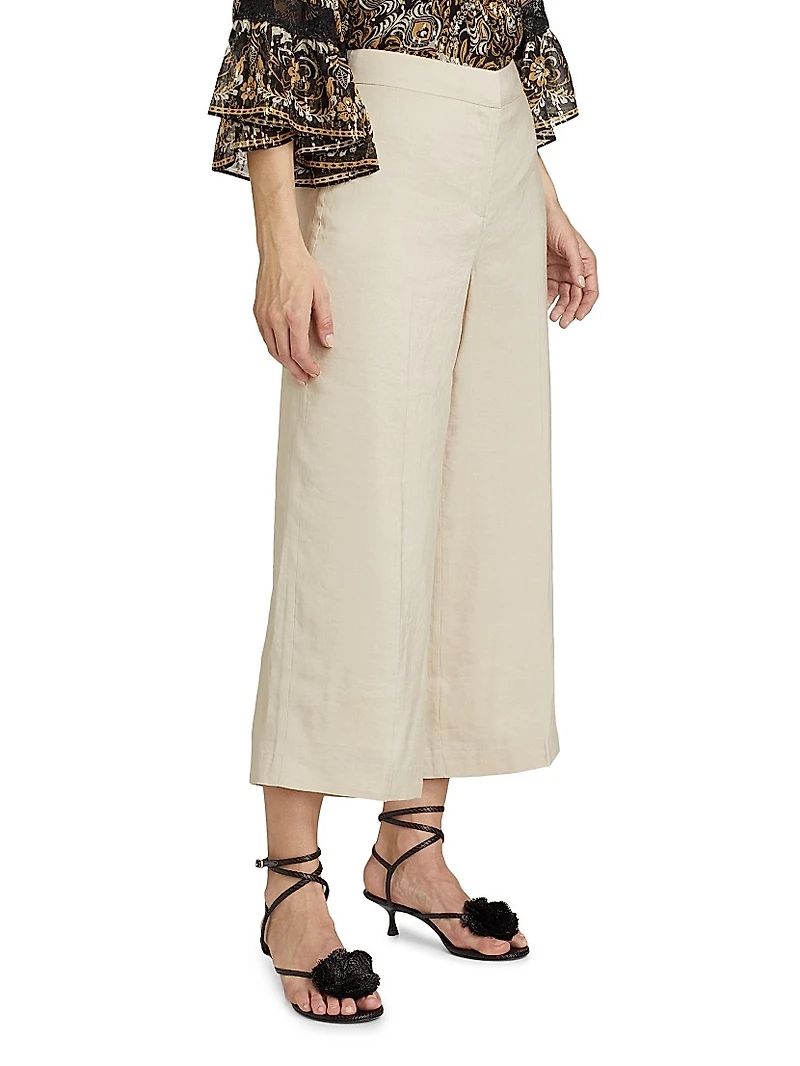 Brent Linen-Blend Crop Pants