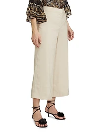 Brent Linen-Blend Crop Pants