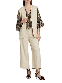 Brent Linen-Blend Crop Pants