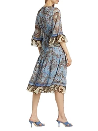 Logan Floral V-Neck Midi-Dress