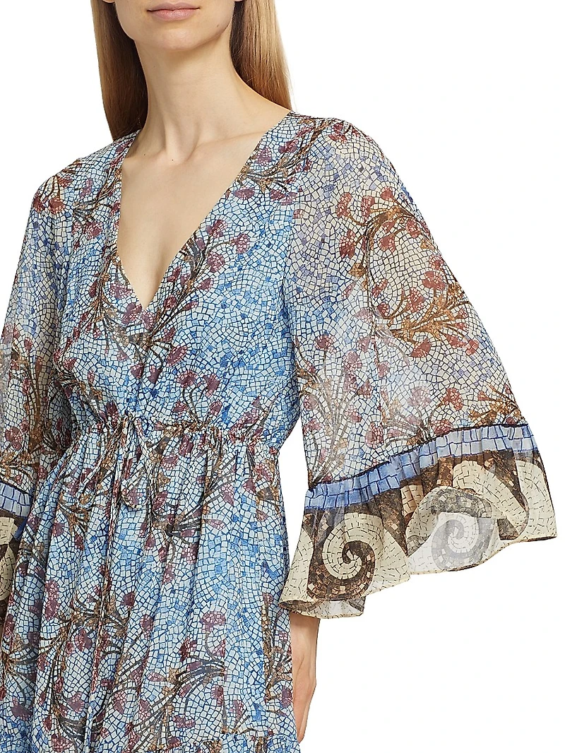 Logan Floral V-Neck Midi-Dress