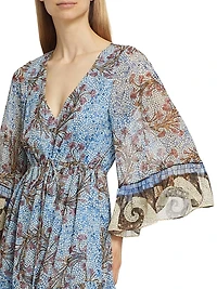 Logan Floral V-Neck Midi-Dress