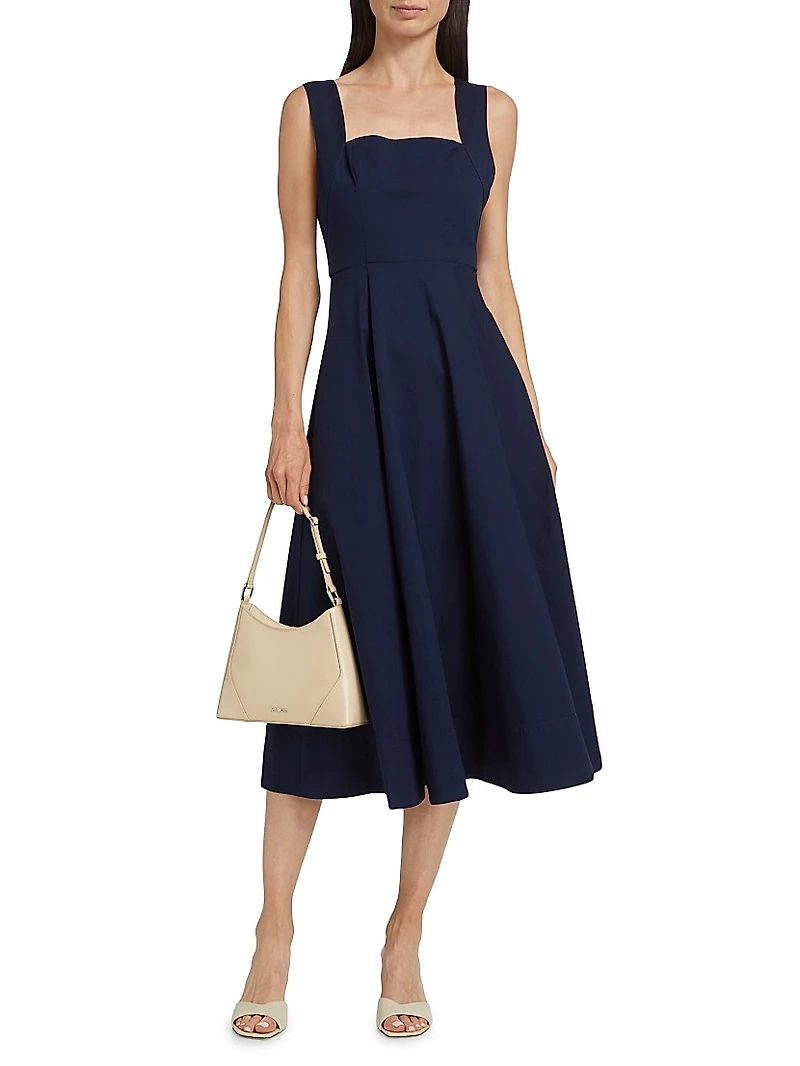 Teresa Cotton Crossback Midi-Dress