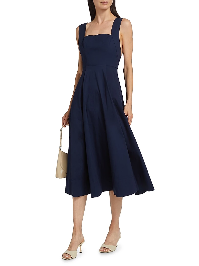Teresa Cotton Crossback Midi-Dress