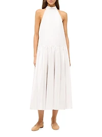 Marlowe Poplin Halter Midi-Dress