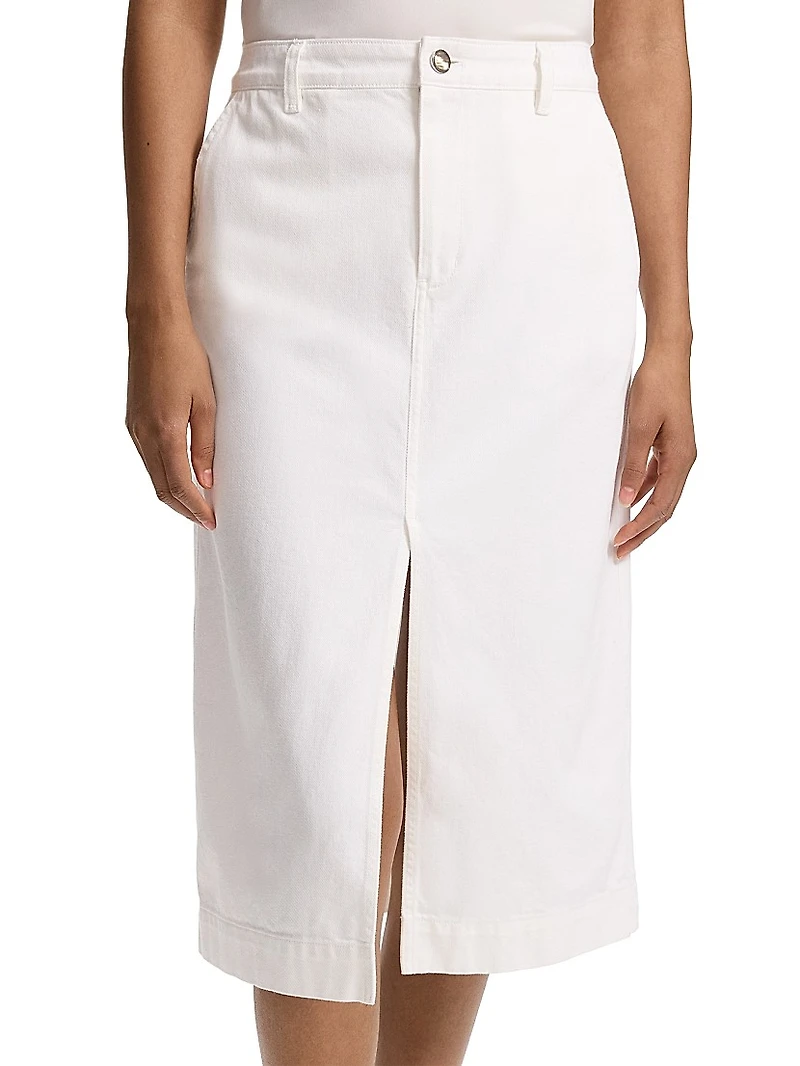 Denim H-Line Midi-Skirt