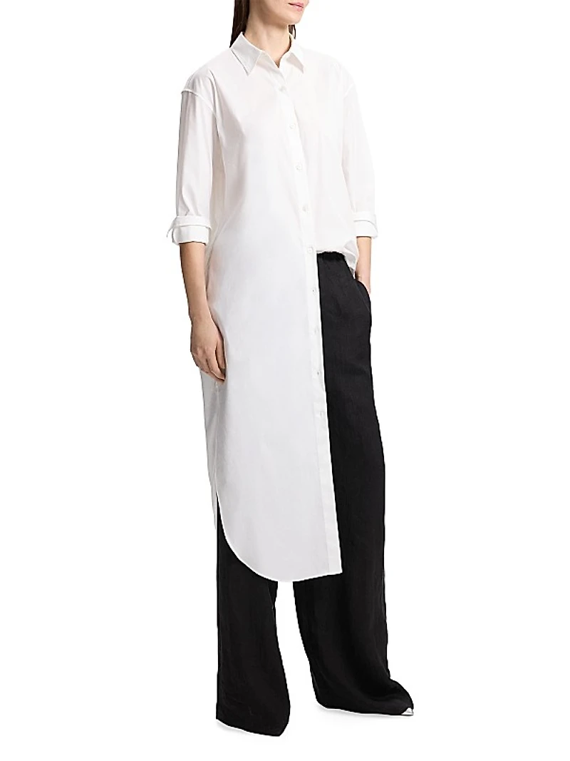 Cotton-Blend Relaxed Maxi Shirtdress