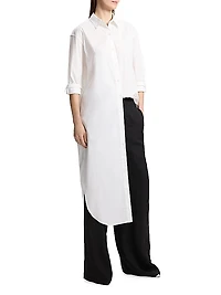 Cotton-Blend Relaxed Maxi Shirtdress