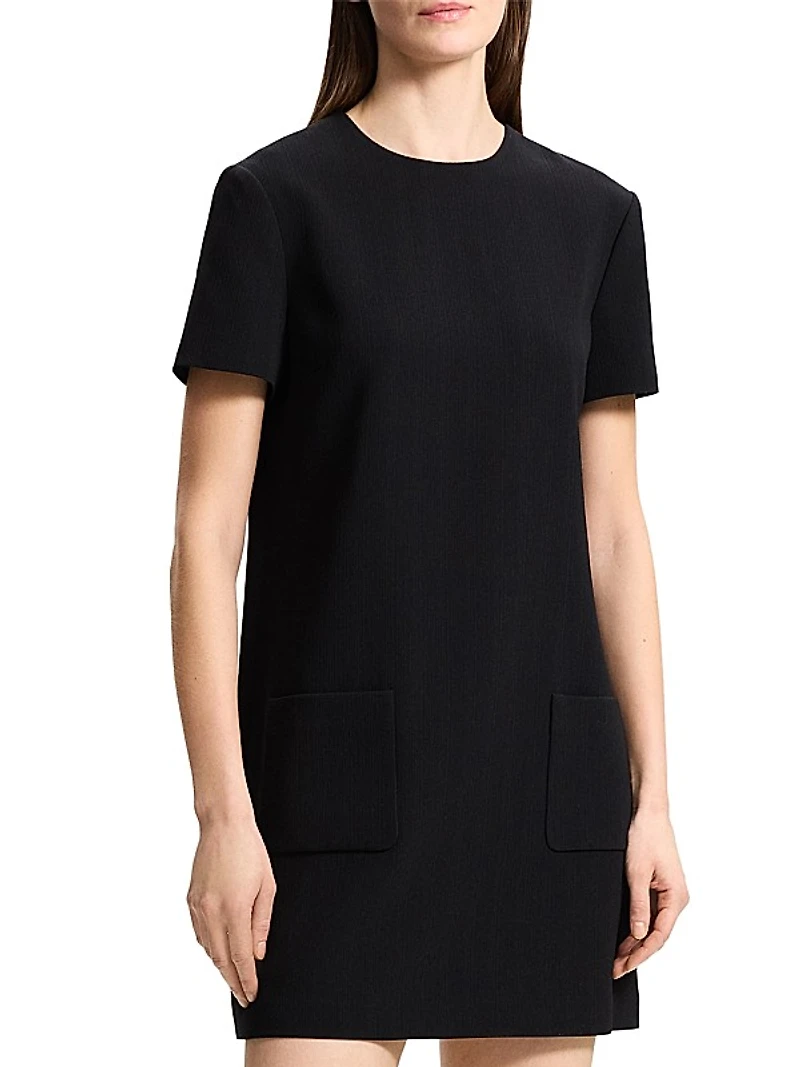 Short-Sleeve A-Line Shift Minidress