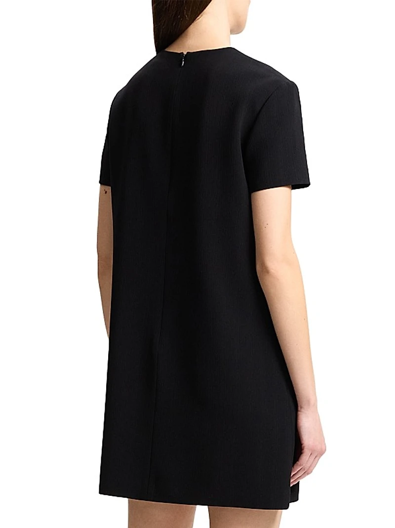 Short-Sleeve A-Line Shift Minidress