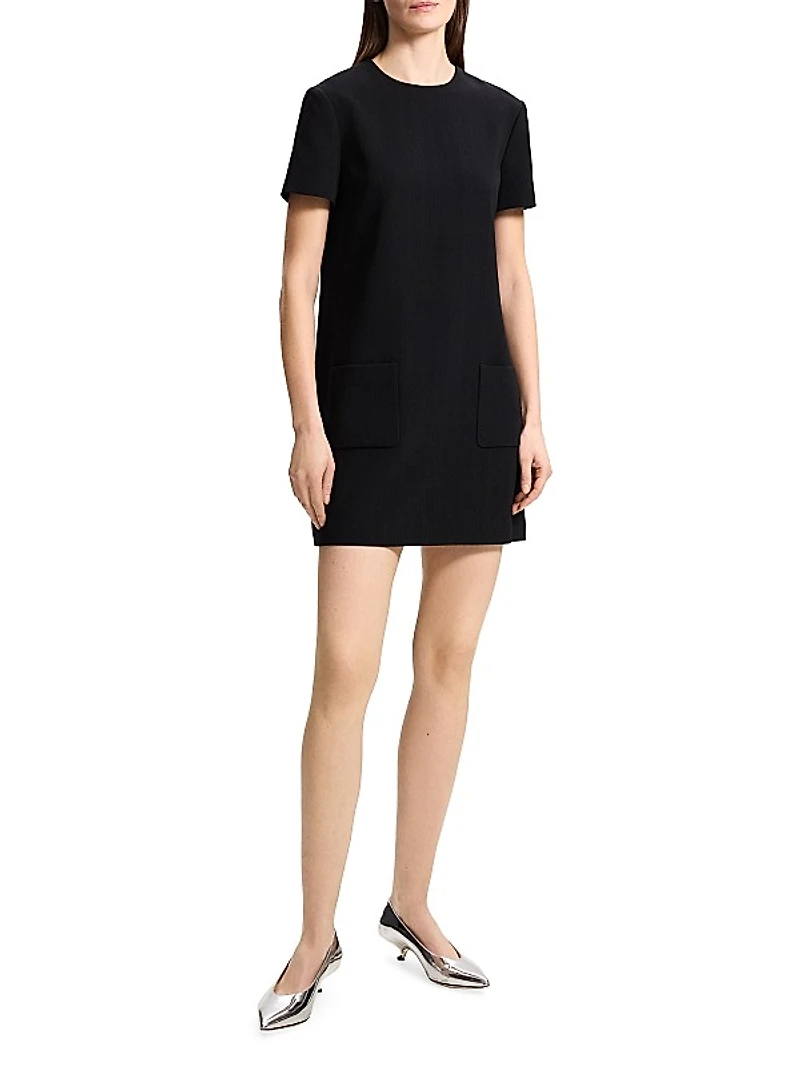 Short-Sleeve A-Line Shift Minidress