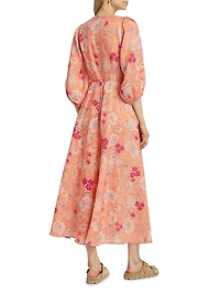 Rosa Floral Linen Maxi Dress