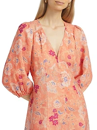 Rosa Floral Linen Maxi Dress